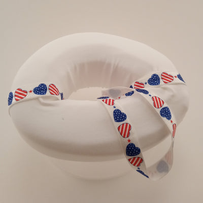 White CNH Donut Pillow, red, white and blue head strap,  for ear pain relief, freeshipping - CNH Donut Pillow