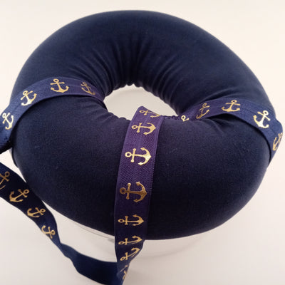 Navy Anchors CNH Donut Pillow